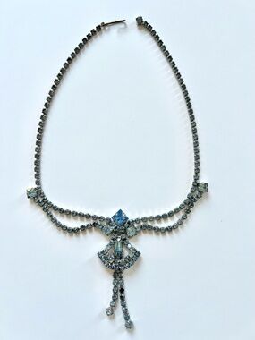 Vintage 1950s rhinestone tassel necklace